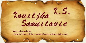 Koviljko Samuilović vizit kartica